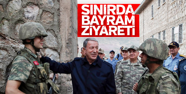Hulusi Akar'dan sınırda bayram ziyareti