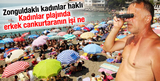 Zonguldak'ta kadınlar plajında erkek cankurtarana tepki İZLE