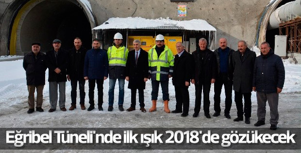 Eğribel Tüneli'nde çalışmalar sürüyor
