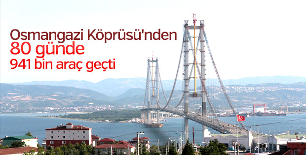 Osmangazi Köprüsü'nden 80 günde 941 bin araç geçti