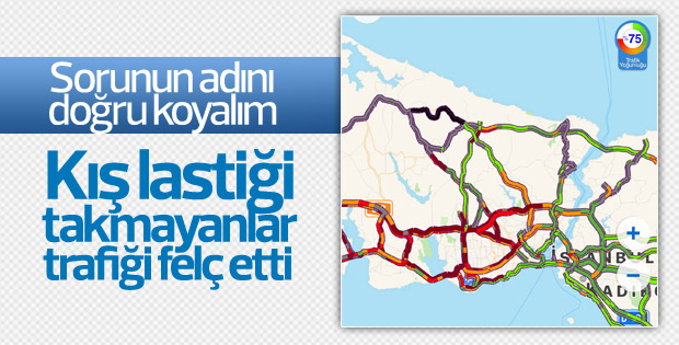 Karla birlikte İstanbul'da trafik felç oldu