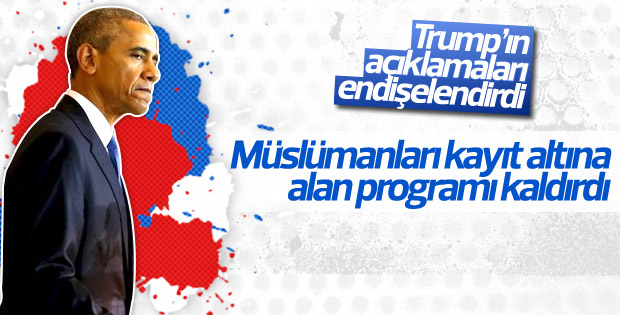 Obama Müslümanları kayıt altına alma programını kaldırdı