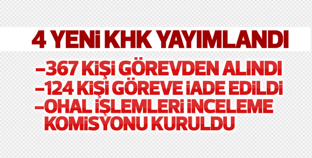 OHAL kapsamında 4 yeni KHK yayımlandı