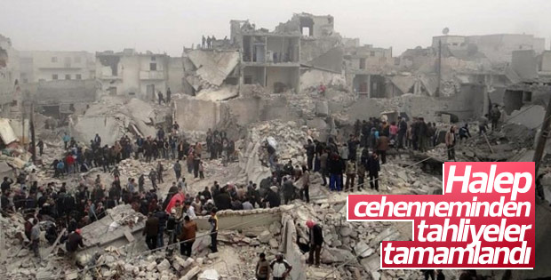 Halep'te sivillerin tahliyesi tamamlandı
