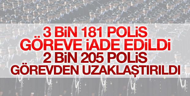 3 bin 181 emniyet mensubu göreve iade edildi