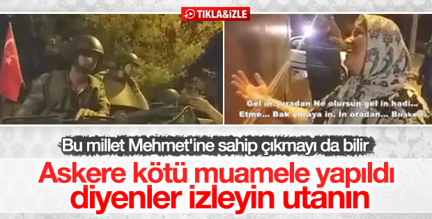 Askeri darbeden vazgeçirmeye çalışan Türk kadını