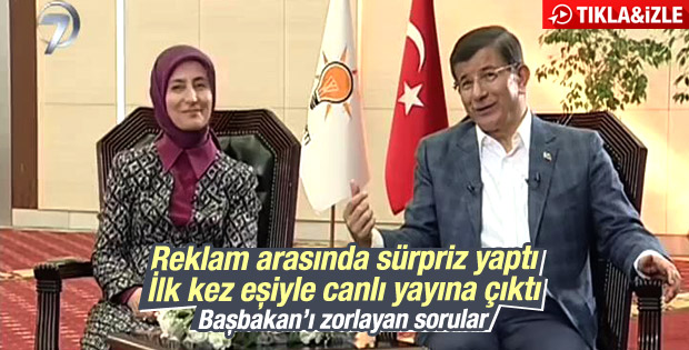 Davutoğlu'ndan canlı yayın sürprizi İZLE