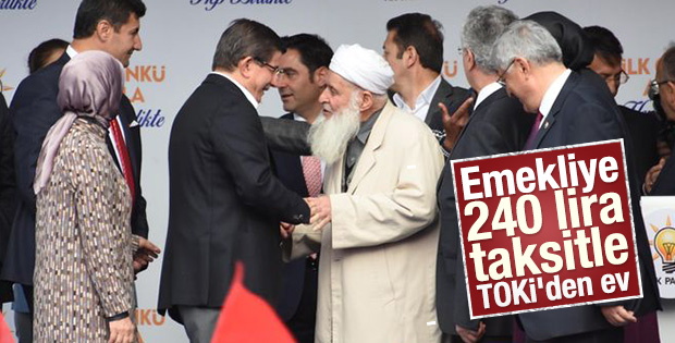 Başbakan Davutoğlu emeklilere ev müjdesi verdi