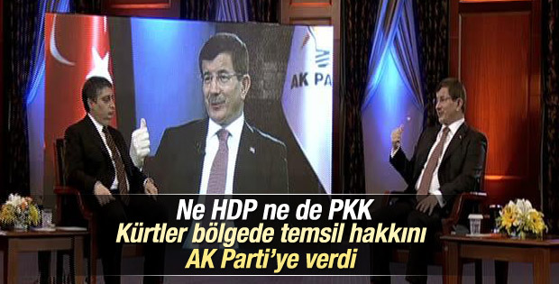 Davutoğlu: Kürtler bölgede temsil hakkını AK Parti'ye verdi