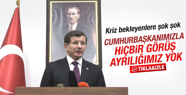 Davutoğlu: Erdoğan'la görüş ayrılığı yok