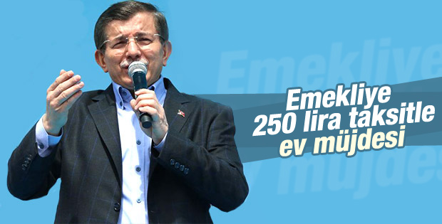 Başbakan Davutoğlu'ndan emekliye ev müjdesi