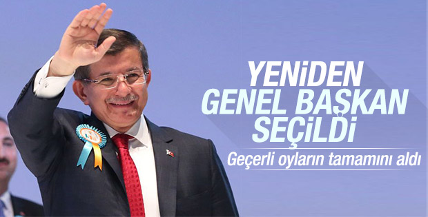 Davutoğlu yeniden AK Parti Genel Başkanı