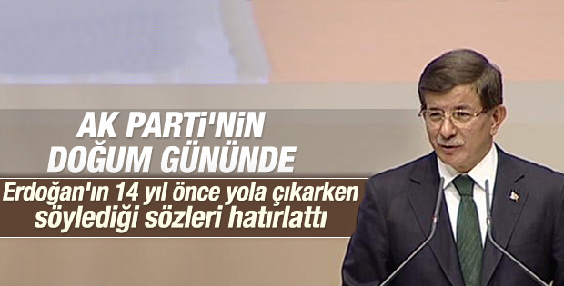 Davutoğlu AK Parti'nin 14. kuruluş yılında konuştu