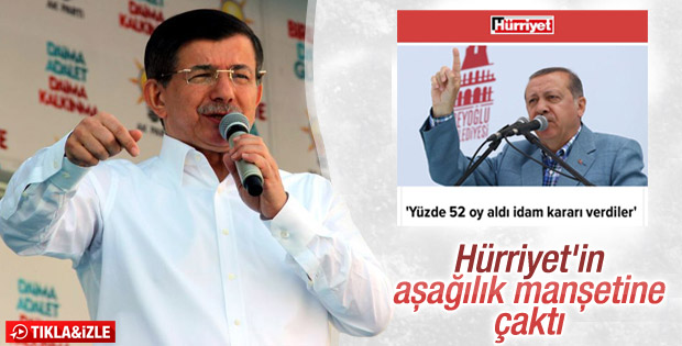 Davutoğlu'ndan Hürriyet'e sert tepki