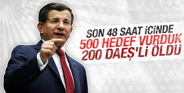 Davutoğlu: Son 48 saatte 200 DAEŞ'li öldürüldü