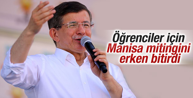 Davutoğlu Manisa mitingini erken bitirdi