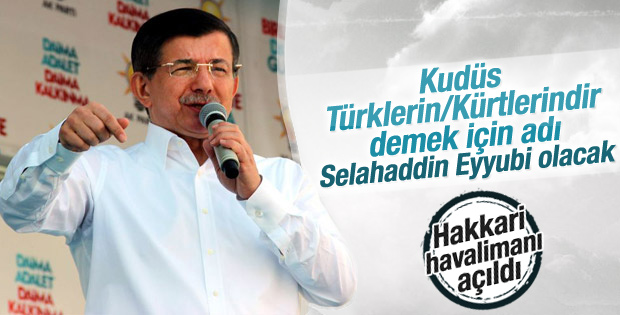 Davutoğlu Yüksekova Havalimanı açılış töreninde konuştu