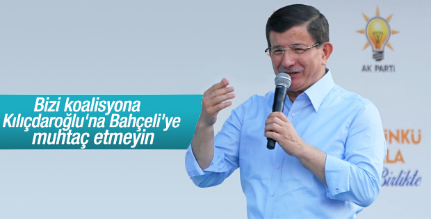 Davutoğlu: Bizi koalisyona muhtaç etmeyin