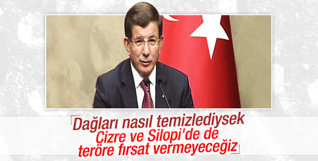 Başbakan Davutoğlu: Cizre ve Silopi terörden temizlenecek