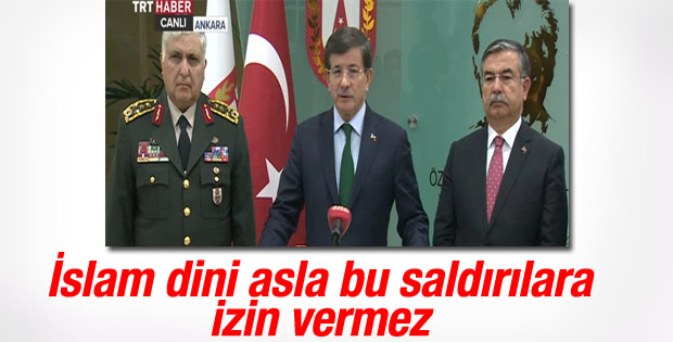 Davutoğlu'ndan Paris'teki saldırıyla ilgili açıklama