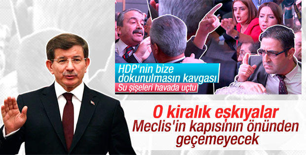 Davutoğlu kavgacı HDP'lilere sert çıktı