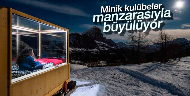 Muhteşem manzaraya sahip cam kulübe