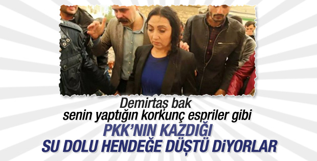 Figen Yüksekdağ su dolu hendeğe düştü esprisi