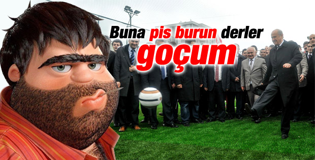 Bahçeli spor tesisi açılışında kaleye şut çekti İZLE