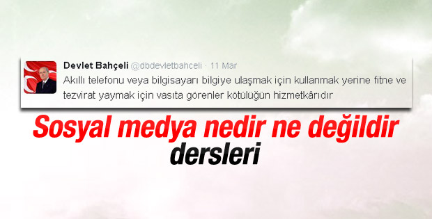 Devlet Bahçeli'den sosyal medya dersi
