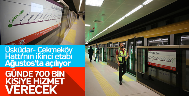 Üsküdar-Çekmeköy Hattı'nın 2'inci etabında test sürüşü başladı
