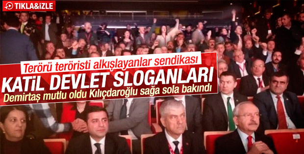 DİSK Genel Kurulu'nda 'Katil devlet' sloganları