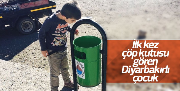 Hani'de ilk kez çöp kutusu gören çocuklar şaşırdı