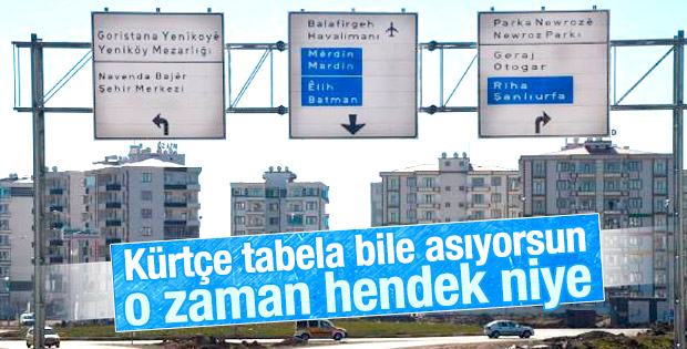 Diyarbakır'da belediyeden Türkçe- Kürtçe yön levhası