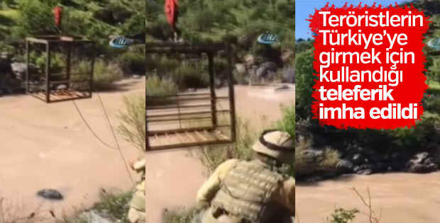 Mehmetçik teröristlerin teleferiğini imha etti