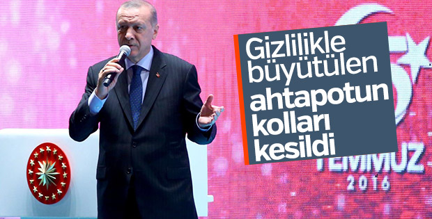 Başkan Erdoğan: Örgütün kolları kesildi