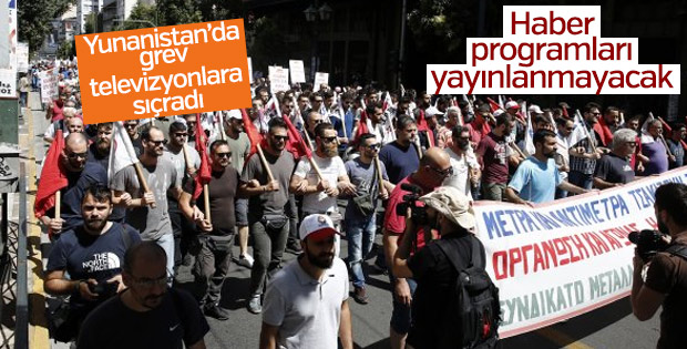 Yunanistan’daki grev televizyonlara yansıdı