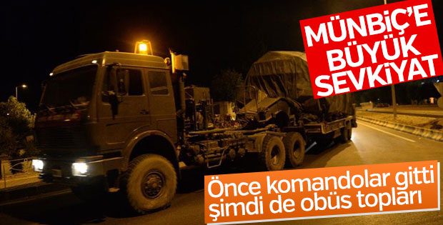 Münbiç'e obüs topları sevk edildi