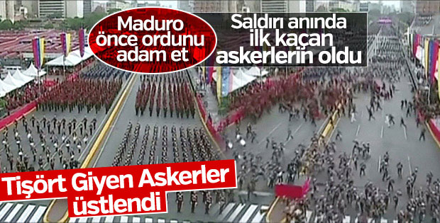 Maduro'ya suikast düzenlenirken askerler kaçıştı
