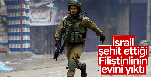 İsrail şehit ettiği Filistinlinin evini yıktı