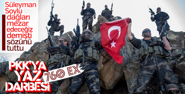 PKK'ya yaz darbesi: 760 terörist öldürüldü