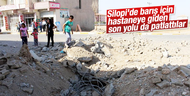 Silopi'de teröristler hastane yoluna bomba koydular