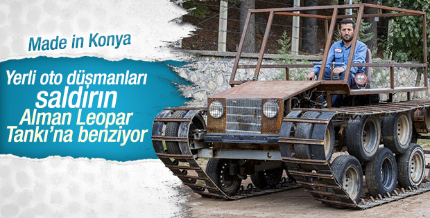 Konyalı işçi paletli araç yaptı