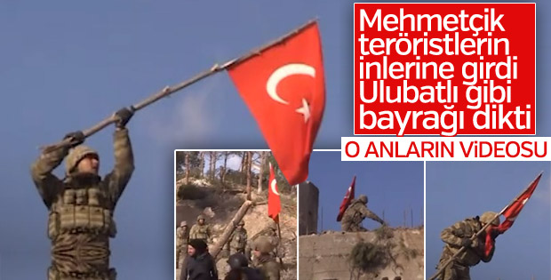 Burseya Dağı'na Türk Bayrağı dikildiği an