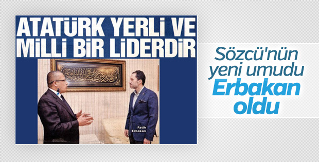 Sözcü Erbakan'ı manşete taşıdı