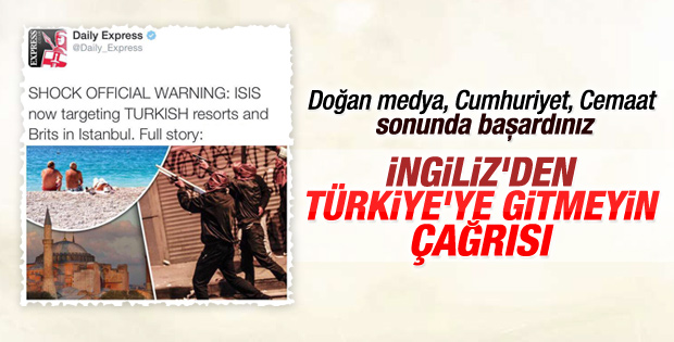 İngiliz gazetesi Türkiye'ye gitmeyin uyarısı yaptı