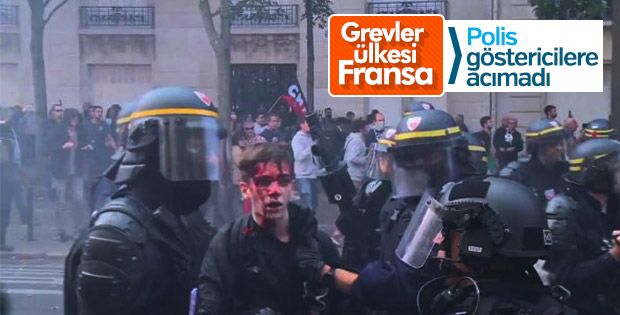 Fransa'da Macron ve hükümet karşıtı olaylı gösteri