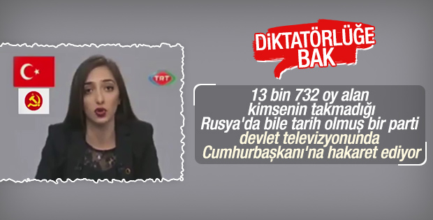 TRT'de Cumhurbaşkanı'na hakaret eden komünist