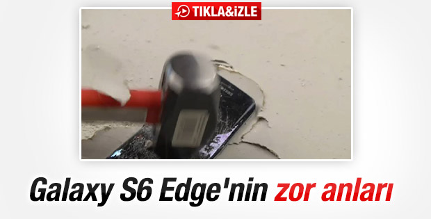 Samsung Galaxy S6 Edge'ye bıçak ve çekiç testi İZLE