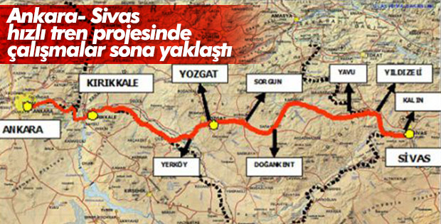 Ankara- Sivas hızlı tren projesinde çalışmalar sürüyor