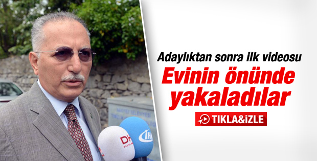 Ekmeleddin İhsanoğlu evinin önünde açıklama yaptı